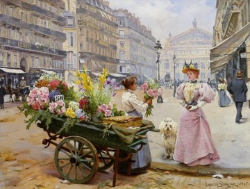  Aven Peintre - Schreyer Louis Marie de La Marchande des Fleurs Avenue De Lorpera Paris